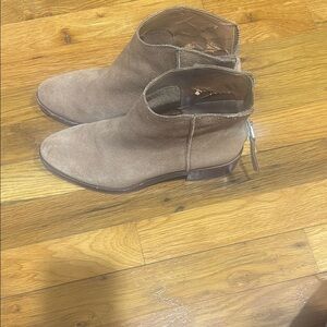 Dolce Vita Brown Ankle Booties with Side Zipper and Suede Finish